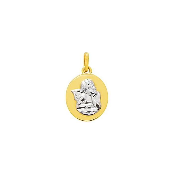Médaille Ange en or jaune et or blanc
