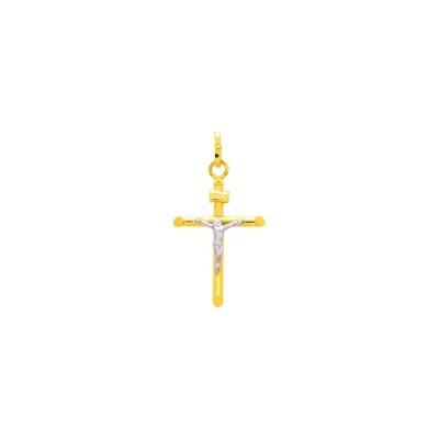 Pendentif christ en or jaune et or blanc