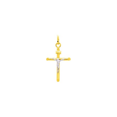 Pendentif christ en or jaune et or blanc