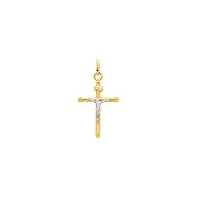 Pendentif Christ en or jaune et or blanc