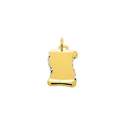 Pendentif à graver parchemin en or jaune