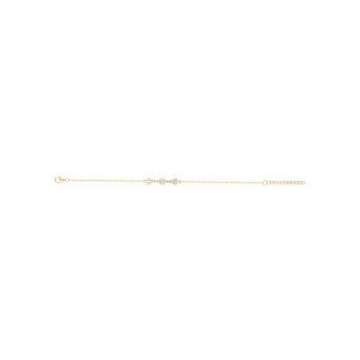 Bracelet en plaqué or et oxydes de zirconium