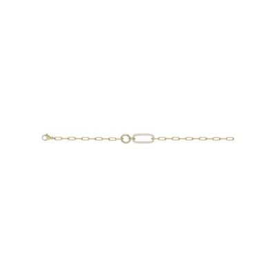 Bracelet en plaqué or et oxydes de zirconium