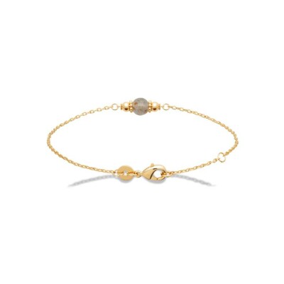 Bracelet en plaqué or et pierres naturelles