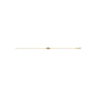 Bracelet en plaqué or et pierres naturelles