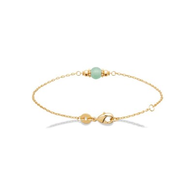 Bracelet en plaqué or et pierres naturelles