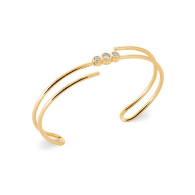 Bracelet en plaqué or et oxydes de zirconium