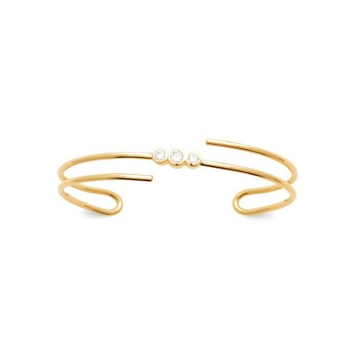 Bracelet en plaqué or et oxydes de zirconium