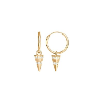 Boucles d'oreilles en plaqué or et oxyde de zirconium