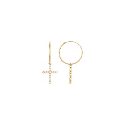 Boucles d'oreilles en plaqué or et oxyde de zirconium