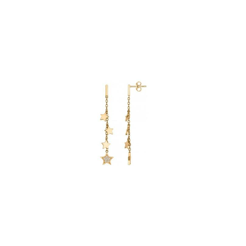 Boucles d'oreilles en plaqué or et oxyde de zirconium