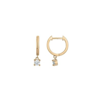 Boucles d'oreilles en plaqué or et oxyde de zirconium