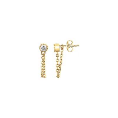 Boucles d'oreilles en plaqué or et oxydes de zirconium