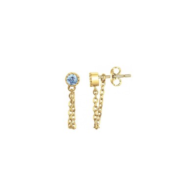 Boucles d'oreilles en plaqué or et oxydes de zirconium