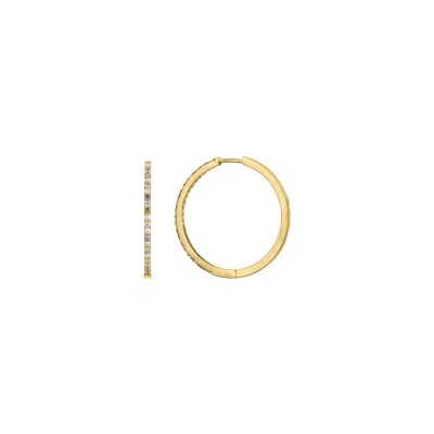 Boucles d'oreilles en plaqué or et oxydes de zirconium