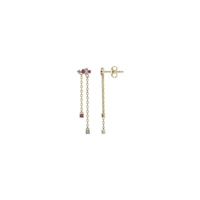 Boucles d'oreilles en plaqué or et oxydes de zirconium