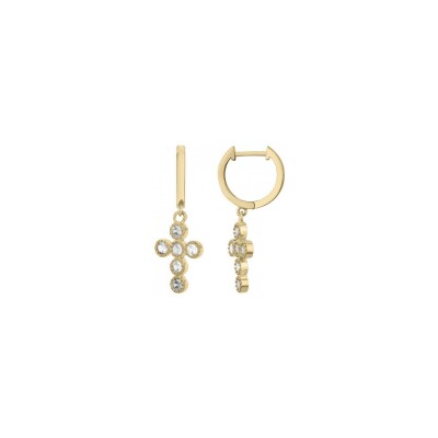 Boucles d'oreilles en plaqué or et oxydes de zirconium