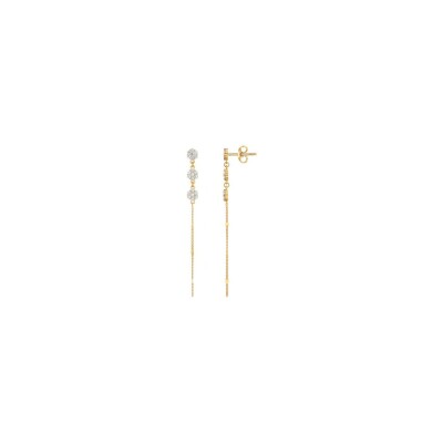 Boucles d'oreilles en plaqué or et oxydes de zirconium