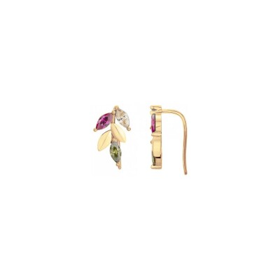 Boucles d'oreilles en plaqué or et oxydes de zirconium