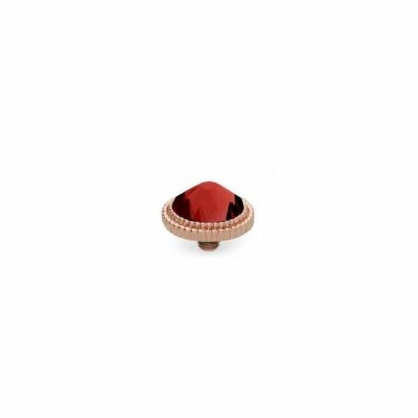 Top QUDO Fabero en métal doré rose et pierre de couleur scarlet