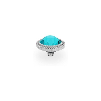 Top QUDO Fabeo Flat en acier et pierre de couleur blue zircon