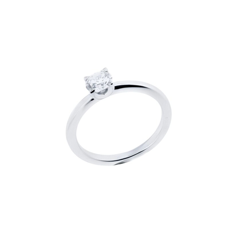 Solitaire en or blanc palladié et diamant 0.52ct