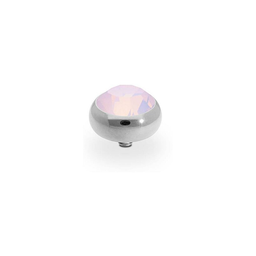 Top QUDO Sesto en acier et pierre de couleur rose opal