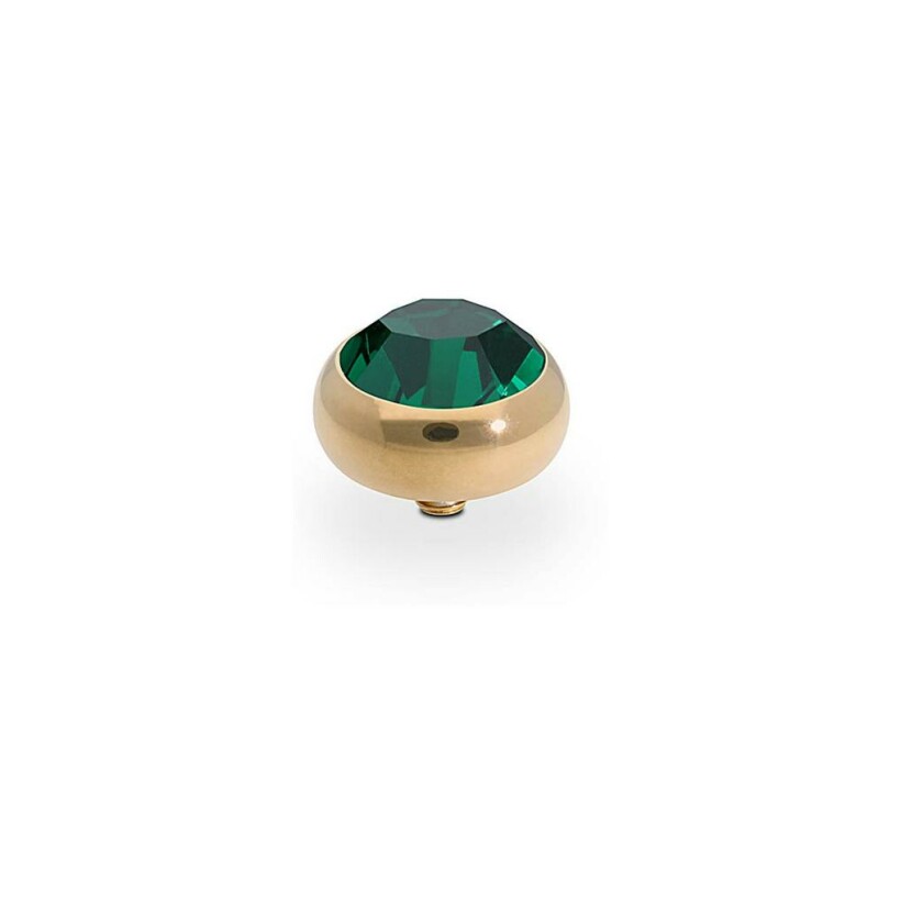 Top QUDO Sesto en métal doré et pierre de couleur emerald