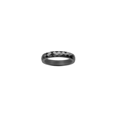 Alliance demi jonc en céramique noire, taille 56