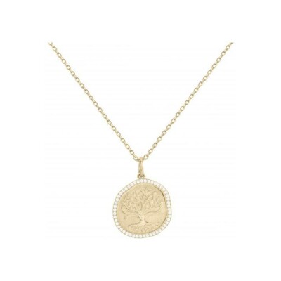 Collier en plaqué or et oxydes de zirconium