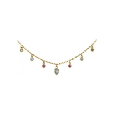 Collier en plaqué or et oxydes de zirconium