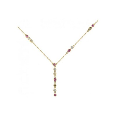 Collier en plaqué or et oxydes de zirconium