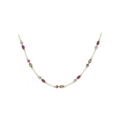 Collier en plaqué or et oxydes de zirconium