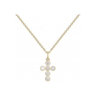 Collier en plaqué or et oxydes de zirconium
