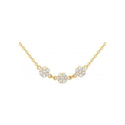 Collier en plaqué or et oxydes de zirconium