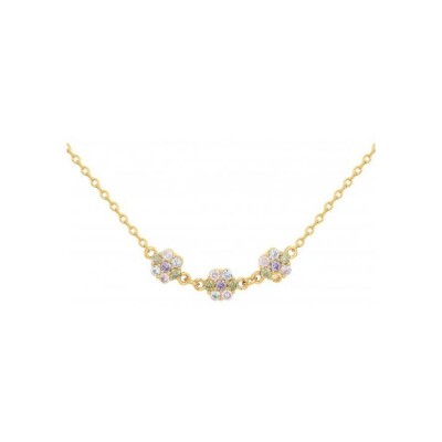 Collier en plaqué or et oxydes de zirconium