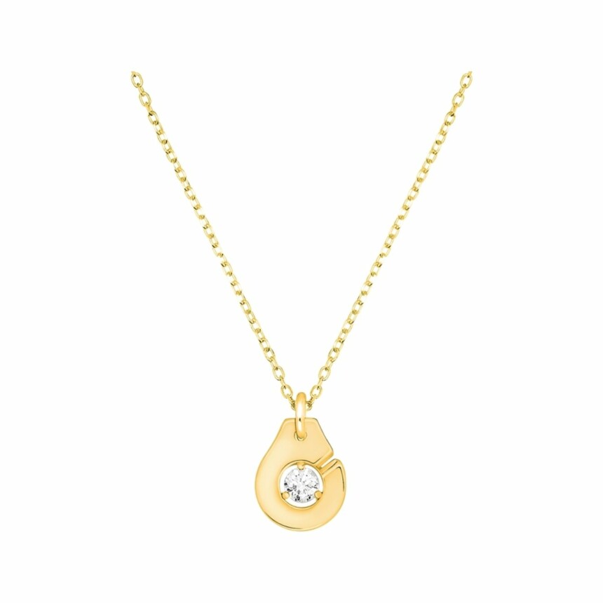 Menottes dinh van R8 necklace, yellow gold, diamond