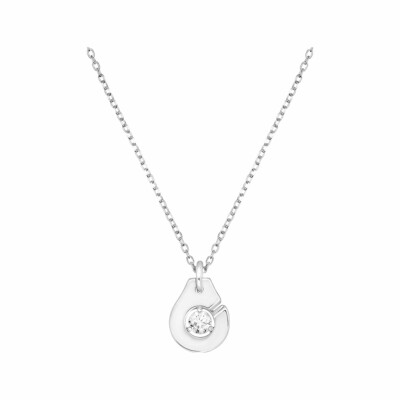 Collier Menottes dinh van R8 en or blanc et diamant