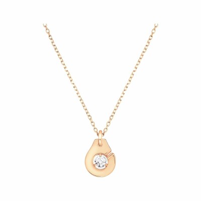 Collier Menottes dinh van R8 en or rose et diamant