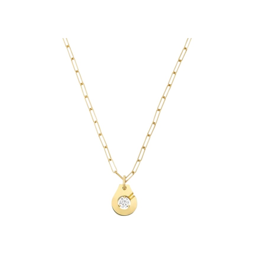 Menottes dinh van R10 necklace, yellow gold, diamonds