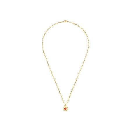 Menottes dinh van R10 pendant, yellow gold and coral, size S