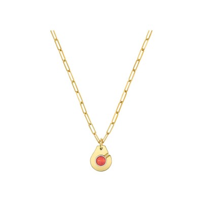 Pendentif Menottes dinh van R10 en or jaune et corail, taille S