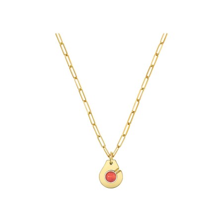 Pendentif Menottes dinh van R10 en or jaune et corail, taille S