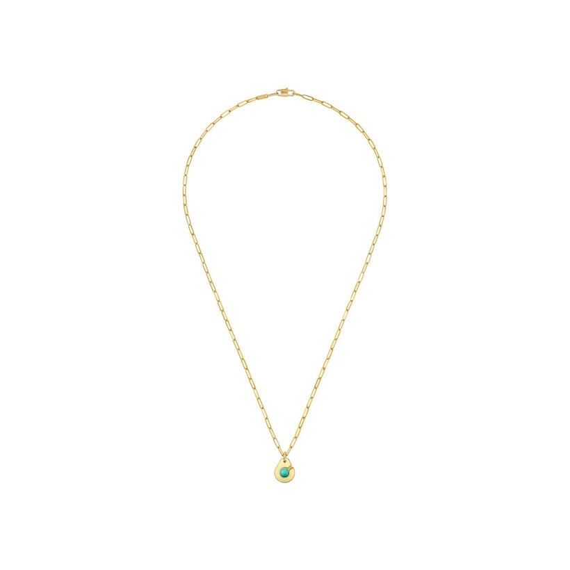 Menottes dinh van R10 pendant, yellow gold and chrysoprase, size S