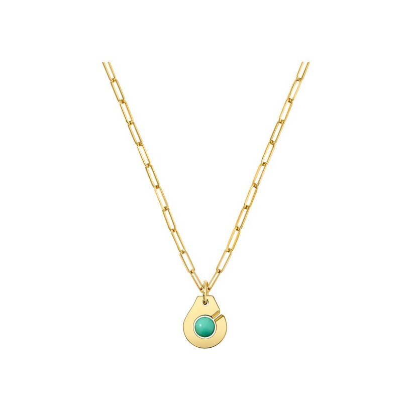 Menottes dinh van R10 pendant, yellow gold and chrysoprase, size S