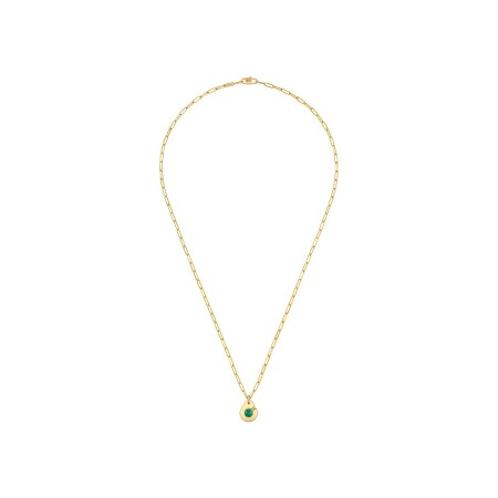 Menottes dinh van R10 pendant, yellow gold and malachite, size S