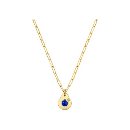 Pendentif Menottes dinh van R10 en or jaune et lapis lazuli, taille S