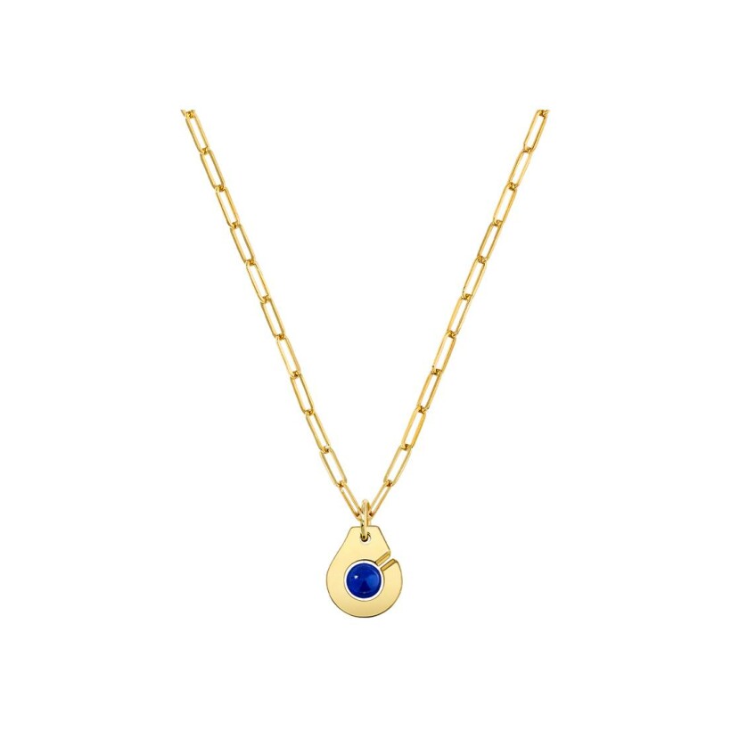 Menottes dinh van R10 pendant, yellow gold and lapis lazuli, size S