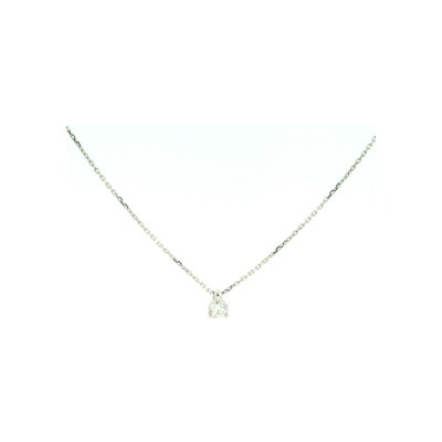 Pendentif solitaire en or blanc et diamant 0.20ct