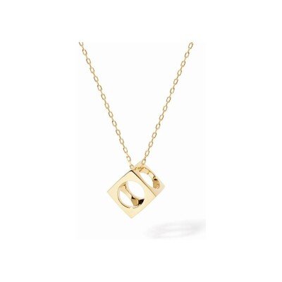 Pendentif sur chaîne dinh van Le Pavé en or jaune, moyen modèle, 60cm